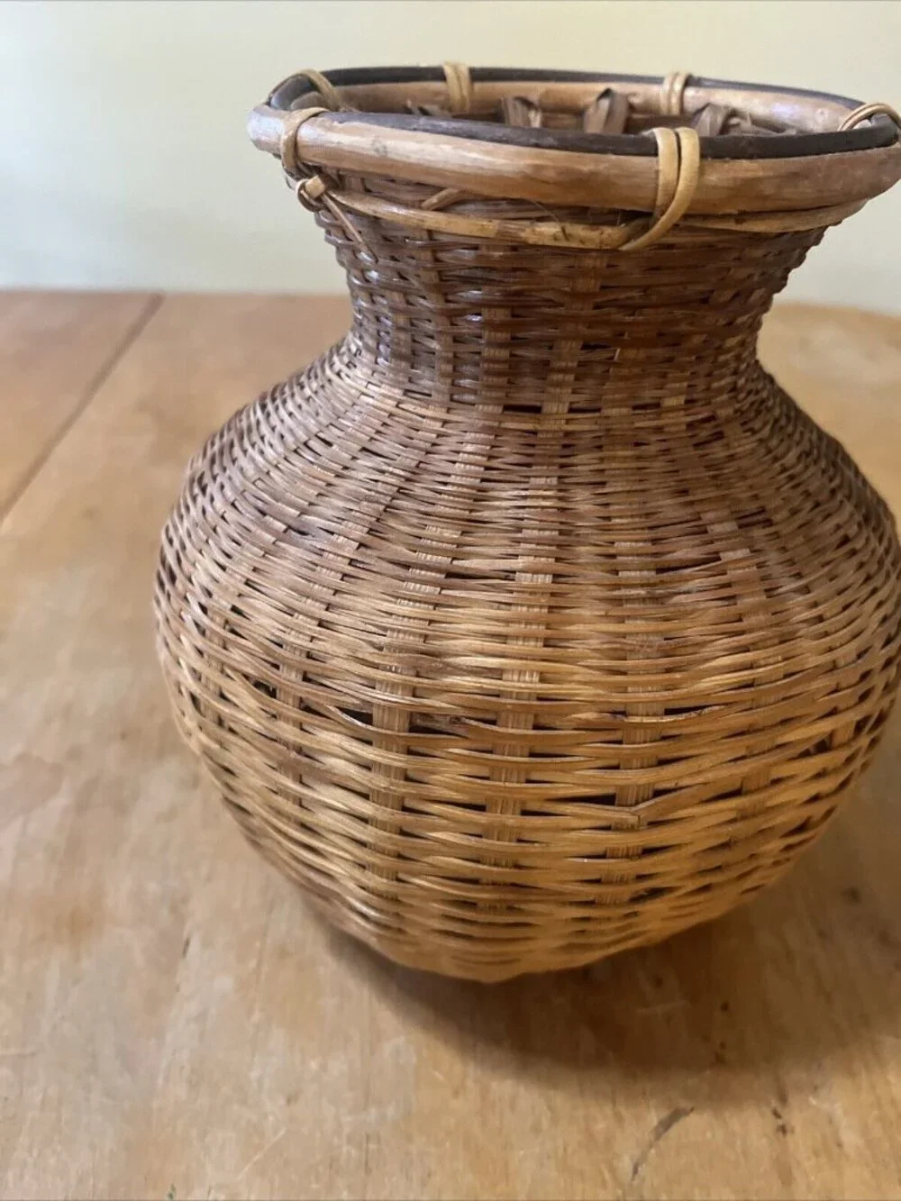 Fishing Basket Thailand Great Condition Handmade 8in Tall